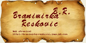 Branimirka Resković vizit kartica